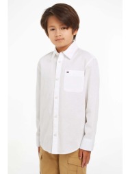 παιδικό πουκάμισο tommy hilfiger χρώμα: άσπρο 80% βαμβάκι, 20% κάνναβις