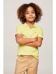 παιδικά βαμβακερά μπλουζάκια πόλο tommy hilfiger χρώμα: κίτρινο 100% βαμβάκι