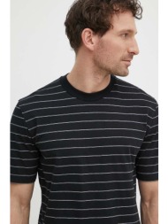 βαμβακερό μπλουζάκι sisley ανδρικά, χρώμα: μαύρο 100% βαμβάκι