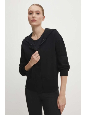 μπλούζα answear lab χρώμα μαύρο, με κουκούλα 50% ρεγιόν