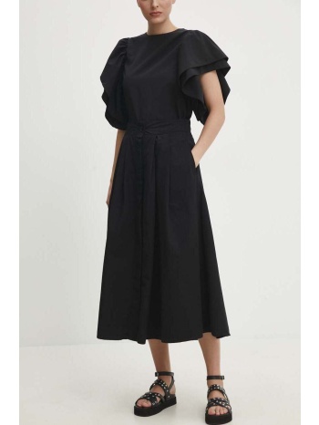 βαμβακερή φούστα answear lab χρώμα μαύρο 100% βαμβάκι