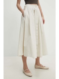 βαμβακερή φούστα answear lab χρώμα: μπεζ 100% βαμβάκι