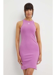 φόρεμα adidas originals χρώμα: ροζ, ir5922 43% βαμβάκι, 43% ρεγιόν, 14% σπαντέξ