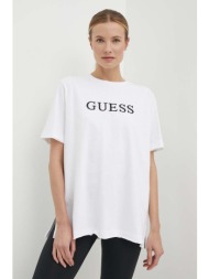 βαμβακερό μπλουζάκι guess athena γυναικείο, χρώμα: άσπρο, v4gi12 kc641 100% βαμβάκι