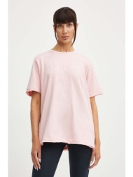 βαμβακερό μπλουζάκι guess athena γυναικείο, χρώμα: ροζ, v4gi12 kc641 100% βαμβάκι