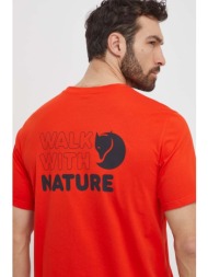 μπλουζάκι fjallraven walk with nature χρώμα: πορτοκαλί, f12600216 60% βαμβάκι, 40% πολυεστέρας