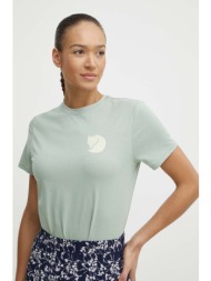 μπλουζάκι fjallraven fox boxy logo χρώμα: πράσινο, f87153 60% βαμβάκι, 40% πολυεστέρας