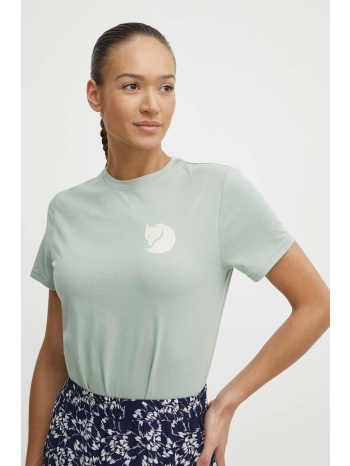 μπλουζάκι fjallraven fox boxy logo χρώμα πράσινο, f87153