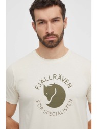 μπλουζάκι fjallraven fjällräven fox χρώμα: μπεζ, f87052 60% βαμβάκι, 40% πολυεστέρας