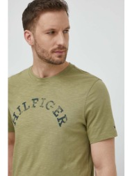 βαμβακερό μπλουζάκι tommy hilfiger ανδρικό, χρώμα: πράσινο, mw0mw34432 100% βαμβάκι