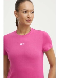 μπλουζάκι προπόνησης reebok identity training id train χρώμα: ροζ, 100076264 100076264 65% πολυεστέρ