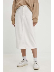 τζιν φούστα answear lab χρώμα: άσπρο 99% βαμβάκι, 1% σπαντέξ