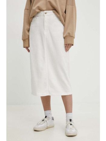 τζιν φούστα answear lab χρώμα άσπρο 99% βαμβάκι, 1% σπαντέξ