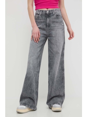 τζιν παντελόνι tommy jeans χρώμα γκρι, dw0dw17607 99%