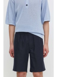 σορτς από λινό samsoe samsoe smith χρώμα: ναυτικό μπλε, m21200050 κύριο υλικό: 55% λινάρι, 45% οργαν
