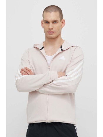 μπλούζα adidas χρώμα ροζ, με κουκούλα, ir9207 64% βαμβάκι