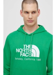 βαμβακερή μπλούζα the north face m berkeley california hoodie χρώμα: πράσινο, με κουκούλα, nf0a55gfp