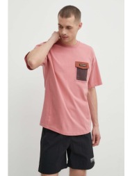 βαμβακερό μπλουζάκι columbia painted peak ανδρικό, χρώμα: ροζ, 2074481 100% βαμβάκι