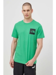 βαμβακερό μπλουζάκι the north face m s/s fine tee ανδρικό, χρώμα: πράσινο, nf0a87ndpo81 100% βαμβάκι