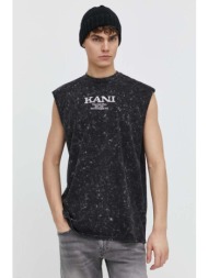 βαμβακερό μπλουζάκι karl kani ανδρικά, χρώμα: μαύρο 100% βαμβάκι