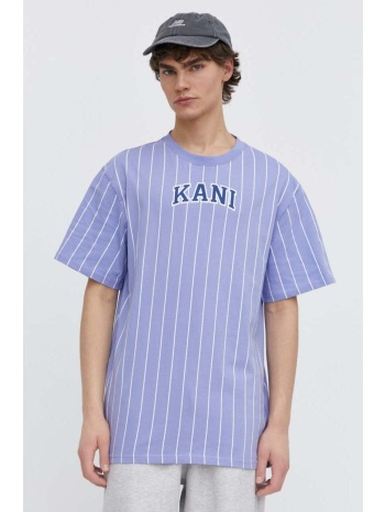 βαμβακερό μπλουζάκι karl kani ανδρικά, χρώμα μοβ 100%