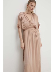 φόρεμα answear lab χρώμα: μπεζ 100% ρεγιόν