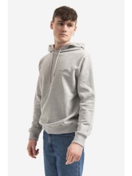 βαμβακερή μπλούζα a.p.c. hoodie item χρώμα: γκρι, με κουκούλα f30 100% βαμβάκι