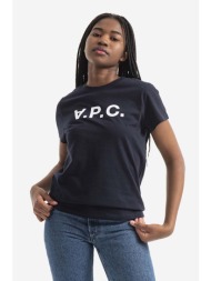βαμβακερό μπλουζάκι a.p.c. vpc colour χρώμα: ναυτικό μπλε 100% βαμβάκι