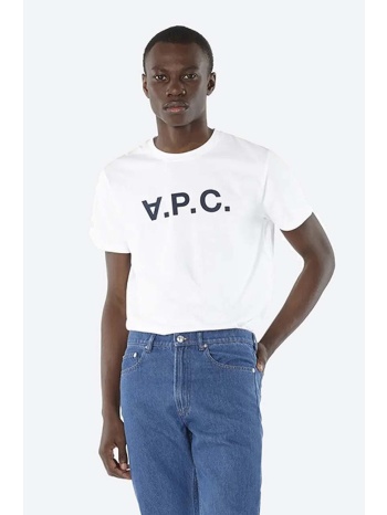 βαμβακερό μπλουζάκι a.p.c. vpc blanc χρώμα άσπρο 100%