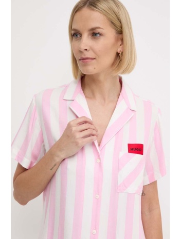 πουκάμισο lounge hugo χρώμα ροζ, 50514876 100% βισκόζη