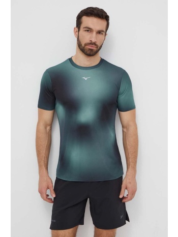μπλουζάκι για τρέξιμο mizuno core graphic χρώμα τιρκουάζ