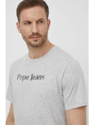 βαμβακερό μπλουζάκι pepe jeans clifton ανδρικό, χρώμα: γκρι, pm509374 100% βαμβάκι