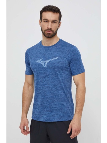 μπλουζάκι για τρέξιμο mizuno core χρώμα ναυτικό μπλε