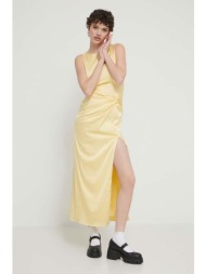 φόρεμα abercrombie & fitch χρώμα: κίτρινο 94% πολυεστέρας, 6% σπαντέξ