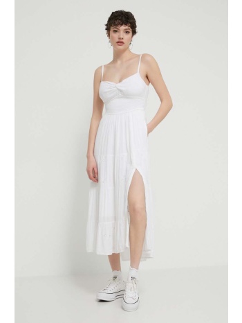 φόρεμα hollister co. χρώμα άσπρο κύριο υλικό 100%
