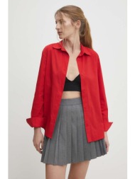 βαμβακερό πουκάμισο answear lab χρώμα: κόκκινο 100% βαμβάκι