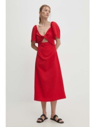 φόρεμα answear lab χρώμα: κόκκινο 65% βαμβάκι, 35% πολυεστέρας
