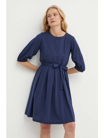 βαμβακερό φόρεμα weekend max mara χρώμα ναυτικό μπλε