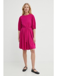 βαμβακερό φόρεμα weekend max mara χρώμα: ροζ, 2415621072600 100% βαμβάκι