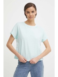 βαμβακερό μπλουζάκι pepe jeans liu γυναικείο, χρώμα: τιρκουάζ, pl505832 100% βαμβάκι