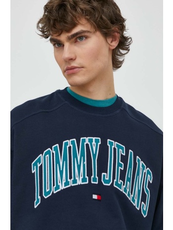 βαμβακερή μπλούζα tommy jeans χρώμα ναυτικό μπλε