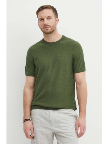 μπλουζάκι boss χρώμα πράσινο, 50511762 κύριο υλικό 77%