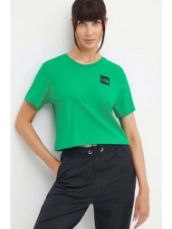 βαμβακερό μπλουζάκι the north face γυναικείο, χρώμα: πράσινο, nf0a87nbpo81 100% βαμβάκι