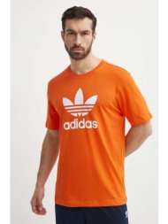 βαμβακερό μπλουζάκι adidas originals ανδρικό, χρώμα: πορτοκαλί, ir8000 100% βαμβάκι