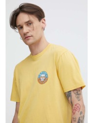 βαμβακερό μπλουζάκι billabong ανδρικό, χρώμα: κίτρινο, abyzt02233 100% βαμβάκι