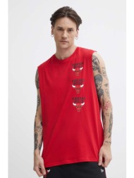 βαμβακερό μπλουζάκι new era ανδρικό, χρώμα: κόκκινο, chicago bulls 100% βαμβάκι