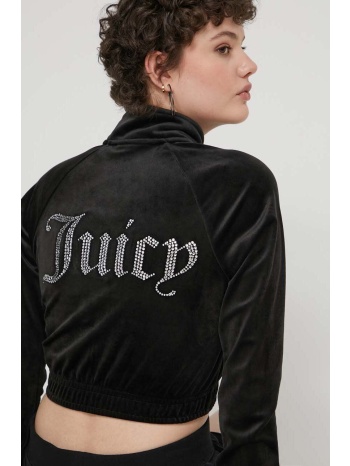 βελούδινη μπλούζα juicy couture χρώμα μαύρο 95%
