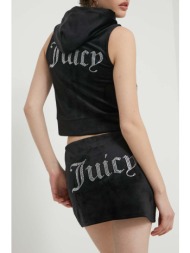 βελούδινη φούστα juicy couture χρώμα: μαύρο 95% πολυεστέρας, 5% σπαντέξ