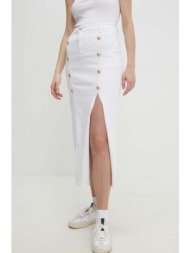 τζιν φούστα answear lab χρώμα: άσπρο 98% βαμβάκι, 2% σπαντέξ