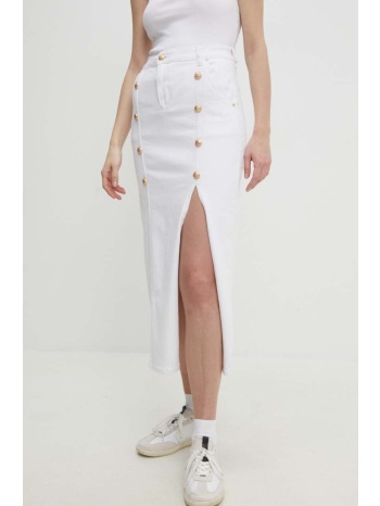 τζιν φούστα answear lab χρώμα άσπρο 98% βαμβάκι, 2% σπαντέξ